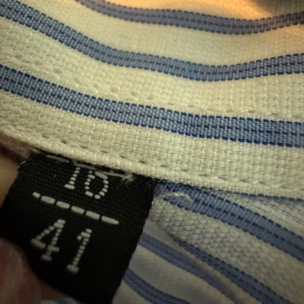 Valentino Roma Long Sleeve Pinstriped Button Down Shirt Blue White Size 41